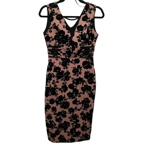 COPY - COPY - Floral Brocade Sheath Cutout Dress - Picture 1 of 6